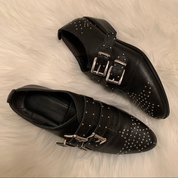 Rebecca Minkoff Studded Leather Black Booties 7.5 - Picture 3 of 14